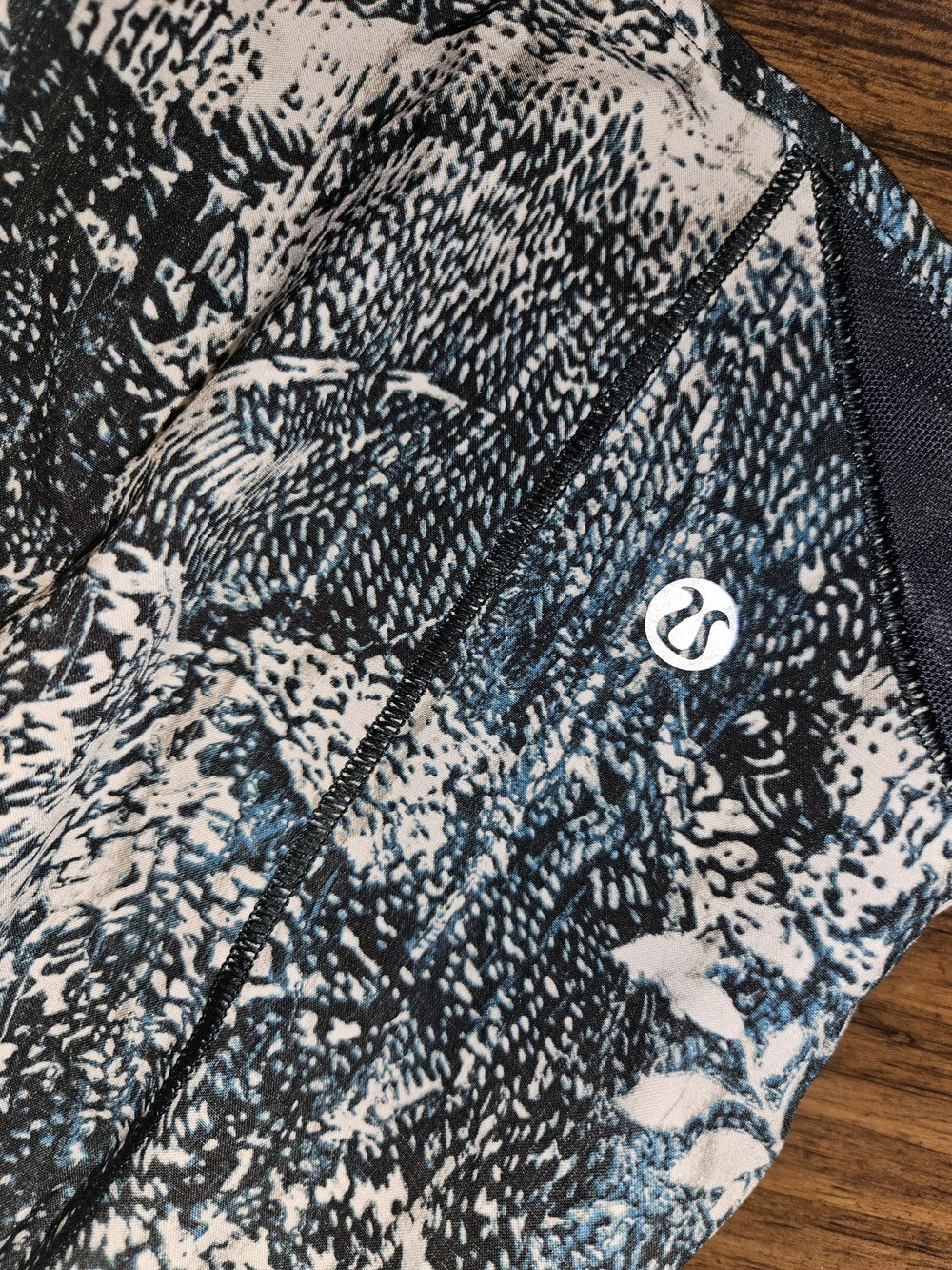 lululemon athletica Navy and White Floral Athletic Shorts